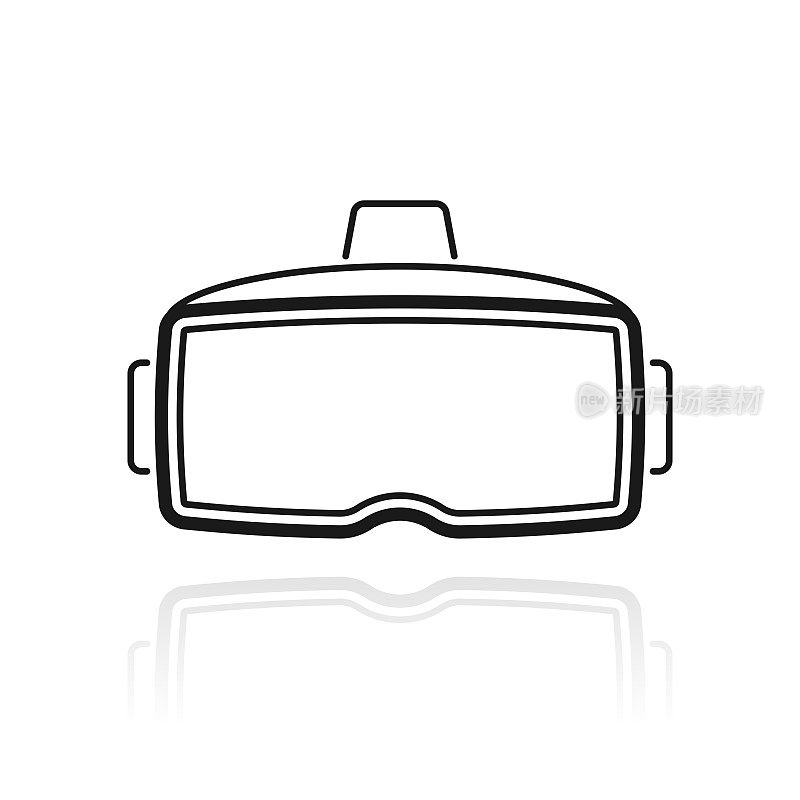 虚拟现实头盔- VR。白色背景上反射的图标